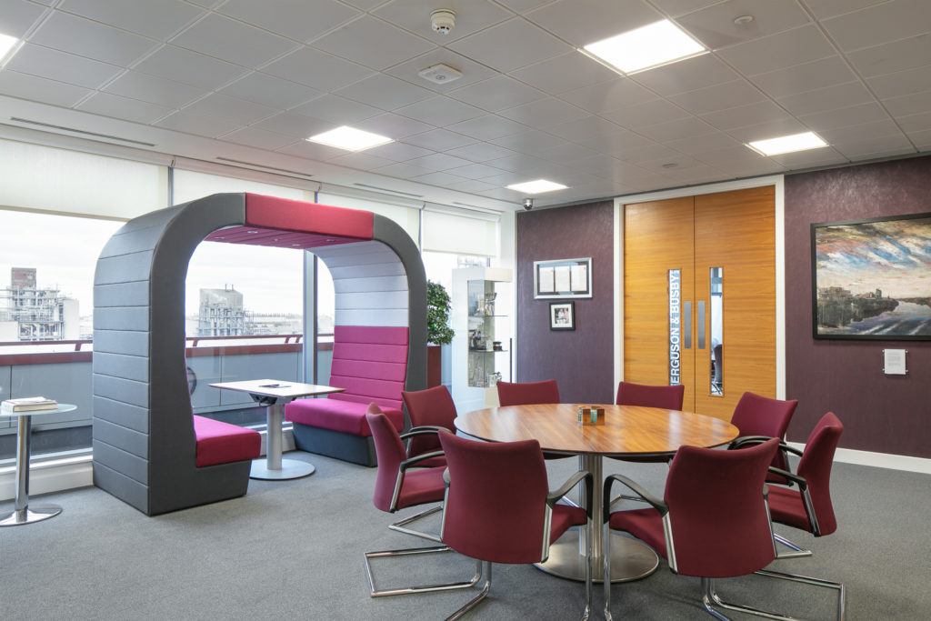 A communal office space