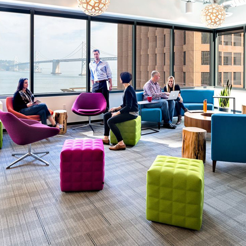 Cube quilted office stools