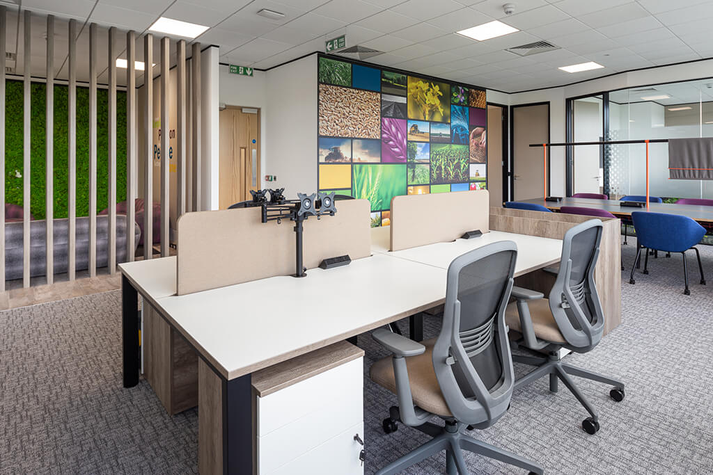 Office working area with art