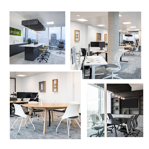 collage of office space pictures